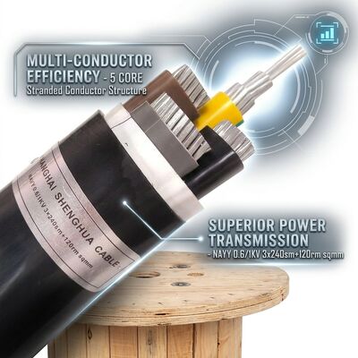 中国 IP68防水PVC絶縁電源ケーブル 0.6/1kV 4x25mm2 地中埋設用 サプライヤー