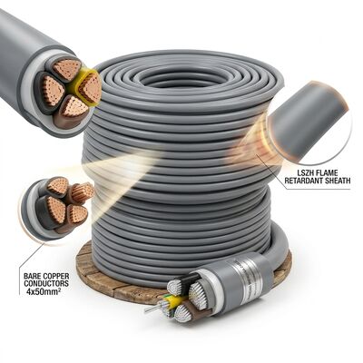 中国 LSZH 低煙無鹵PVC絶縁ケーブル 0.6/1kV 4芯 4x50mm2 耐火 サプライヤー