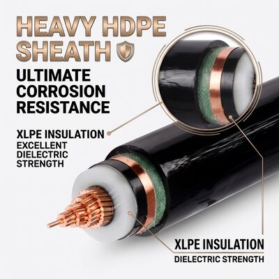 中国 耐腐食性HDPE被覆XLPE絶縁地下電力ケーブル 0.6/1kV サプライヤー