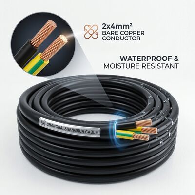 Waterproof Moisture Resistant PVC Insulated Cable 0.6/1kV 2 Core 2x4mm2 Outdoor Wet Area サプライヤー