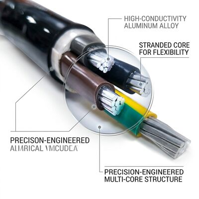 LSZH 低煙無鹵PVC絶縁ケーブル 0.6/1kV 4芯 4x50mm2 耐火 サプライヤー