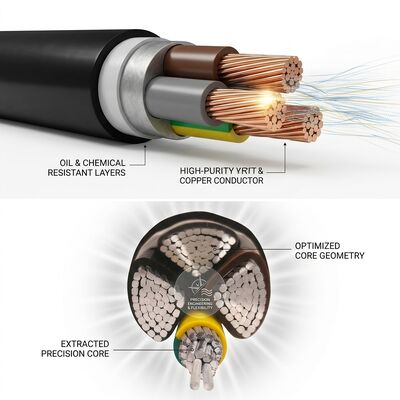 Oil Resistant Chemical Resistant PVC Insulated Cable 450/750V 3 Core Industrial Use サプライヤー
