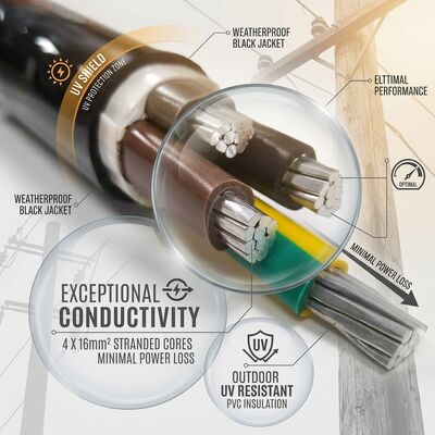 NYY 4x50mm2 Weather Resistant PVC Insulated Cable Aerial Installation 0.6/1kV IEC60502 サプライヤー