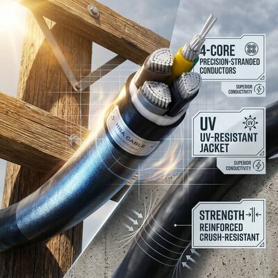 ABC 4x35mm2 UV Stabilized PVC Insulated Aerial Bundled Cable Overhead 0.6/1kV IEC60502 サプライヤー