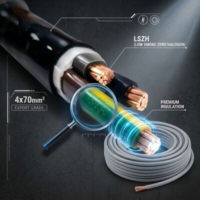 N2XCH 4x25mm2 LSZH PVC Insulated Cable Low Smoke Zero Halogen 0.6/1kV IEC60502 サプライヤー