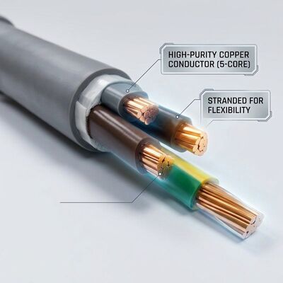 N2XCH-J 5x16mm2 Low Smoke Zero Halogen PVC Insulated Cable Tunnel 0.6/1kV IEC60502 サプライヤー