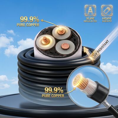 耐紫外線XLPE絶縁架空束線架空電力ケーブル 0.6/1kV サプライヤー