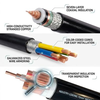 低煙ゼロハロゲンXLPE絶縁電力ケーブル LSZHシース 0.6/1kV サプライヤー