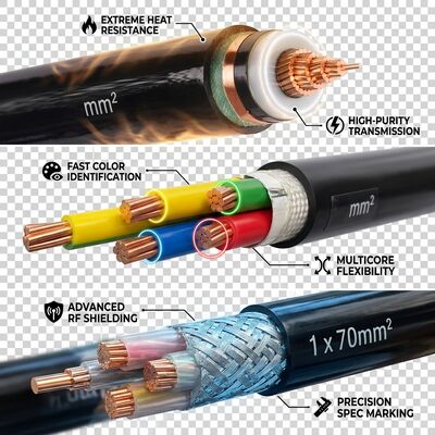 90度 XLPE絶縁電力ケーブル 0.6/1kV 連続 サプライヤー